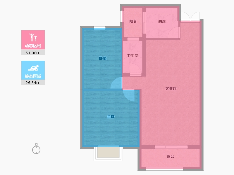 湖北省-黄石市-华顺时代新城-70.62-户型库-动静分区