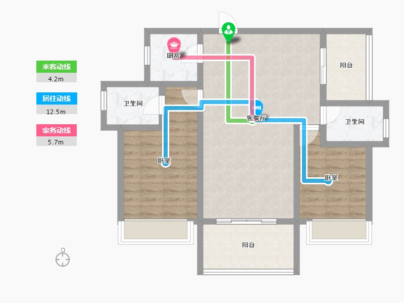 四川省-绵阳市-三汇四季公园-79.69-户型库-动静线