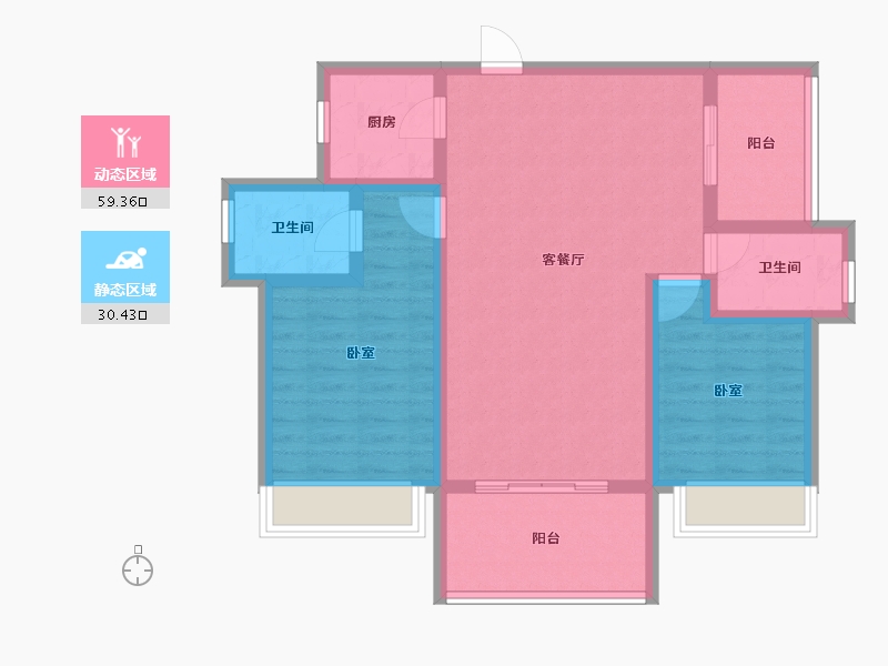 四川省-绵阳市-三汇四季公园-79.69-户型库-动静分区