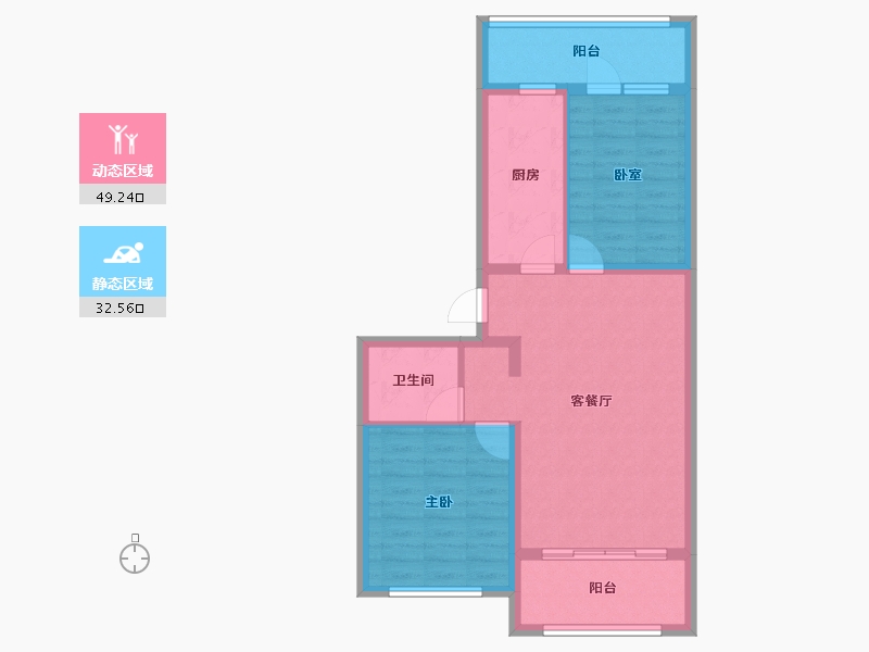 河北省-承德市-玖礼台南区-72.96-户型库-动静分区