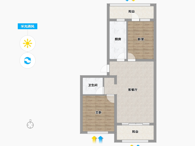 河北省-承德市-玖礼台南区-72.96-户型库-采光通风