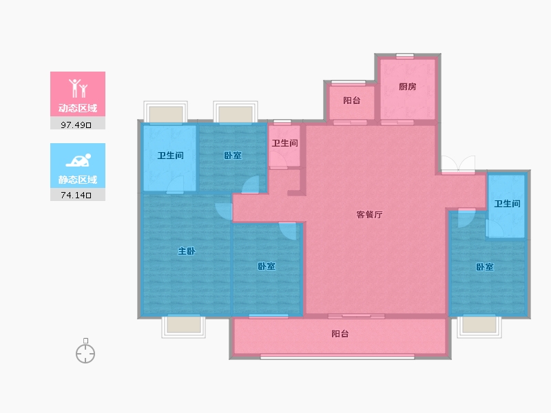 湖北省-黄冈市-碧桂园湖境-156.46-户型库-动静分区