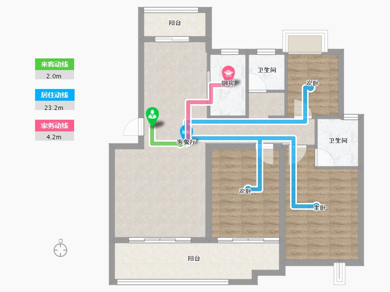 江西省-吉安市-顺泰中央公馆-95.43-户型库-动静线