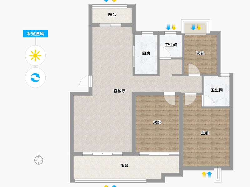 江西省-吉安市-顺泰中央公馆-95.43-户型库-采光通风