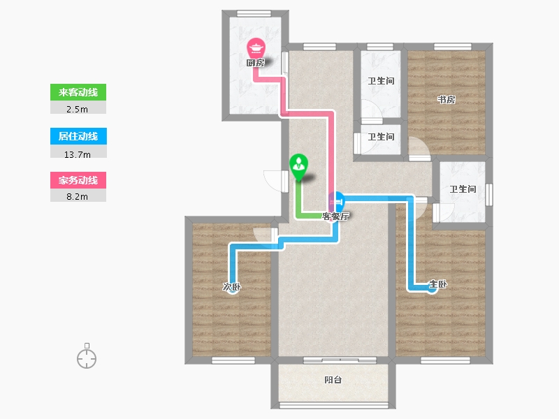 河北省-邢台市-筑越庄园-105.00-户型库-动静线