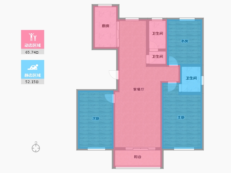 河北省-邢台市-筑越庄园-105.00-户型库-动静分区