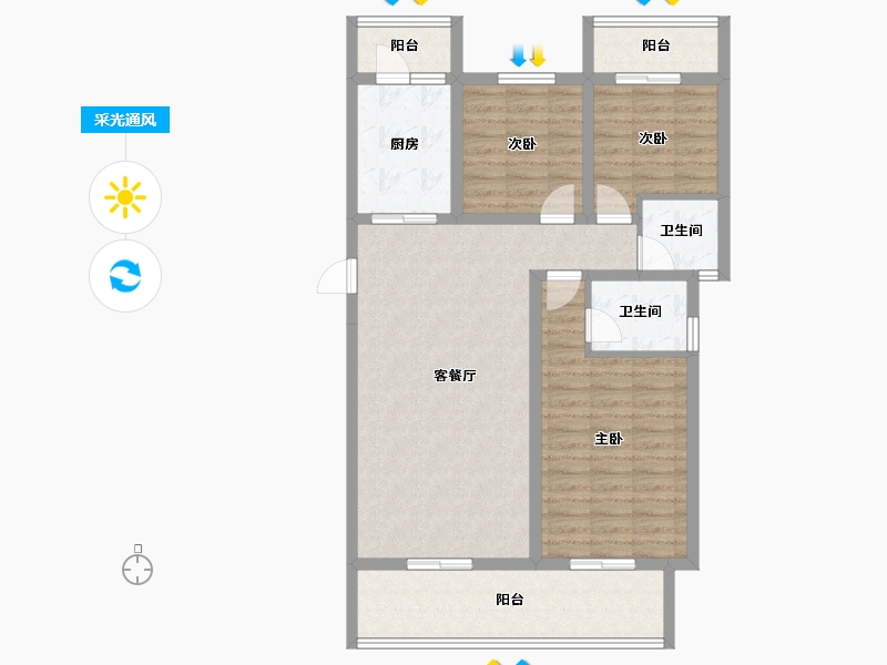 贵州省-铜仁市-桐达翰林居-97.69-户型库-采光通风