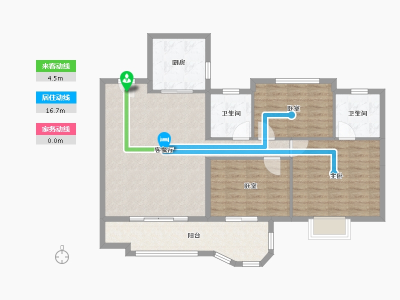 湖北省-黄冈市-实地黄冈蔷薇国际-92.81-户型库-动静线