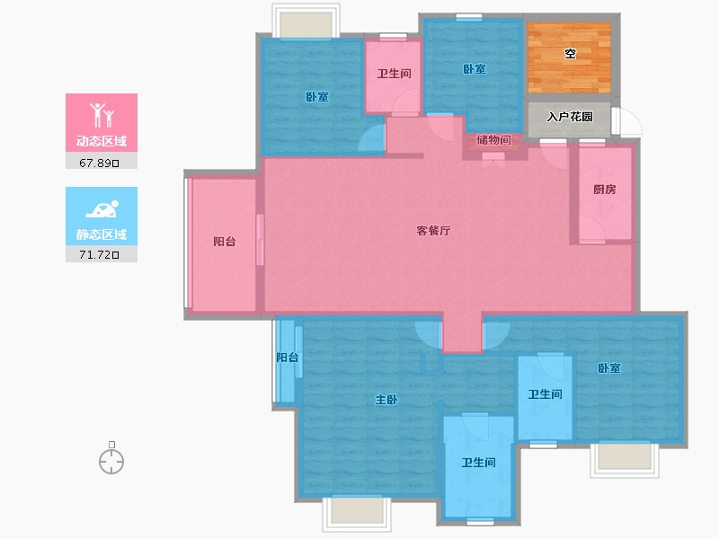 贵州省-铜仁市-中瑞恒泰水上明珠-133.36-户型库-动静分区