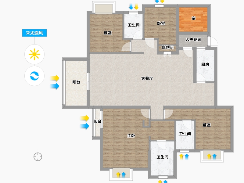 贵州省-铜仁市-中瑞恒泰水上明珠-133.36-户型库-采光通风