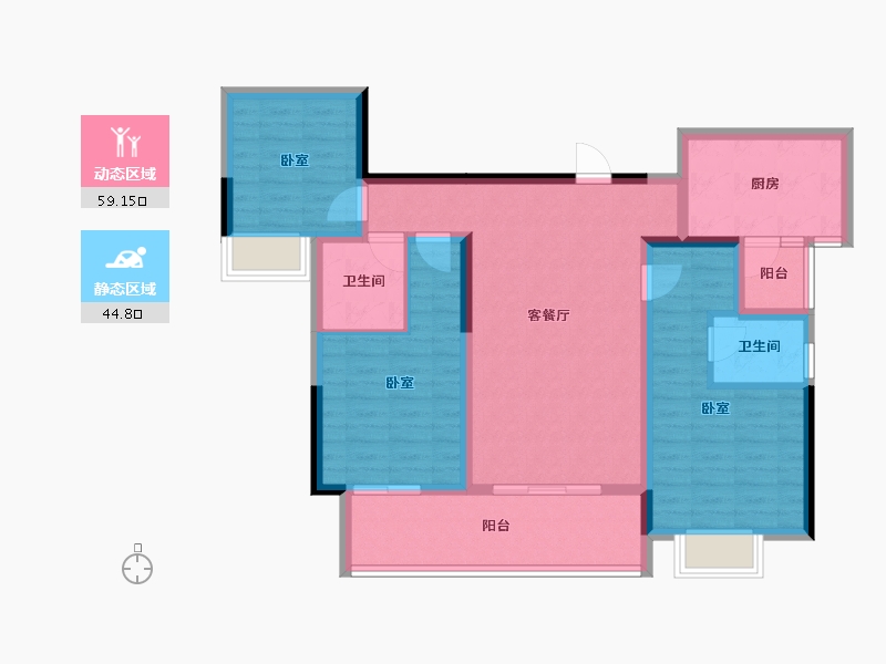 贵州省-铜仁市-​桐达山居-91.95-户型库-动静分区