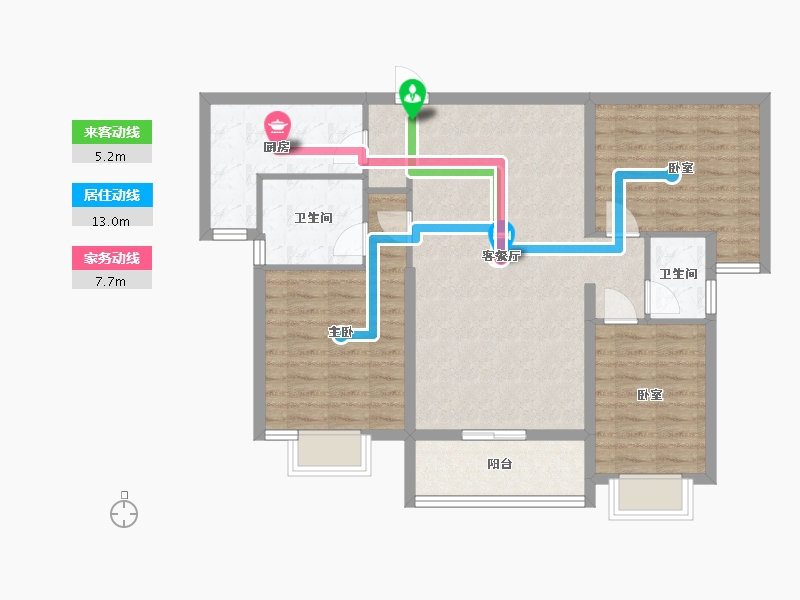 贵州省-铜仁市-中瑞恒泰水上明珠-91.54-户型库-动静线