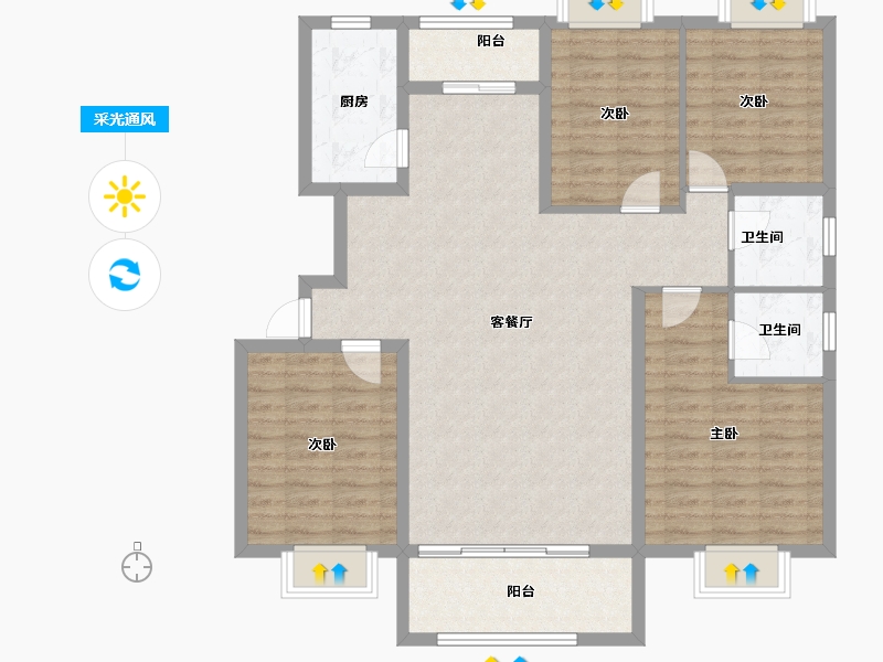 江西省-吉安市-汇金壹号-115.69-户型库-采光通风