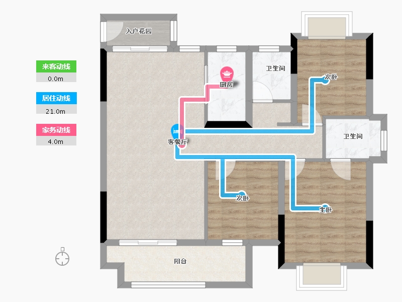 江西省-吉安市-东瑞公园学府-85.91-户型库-动静线