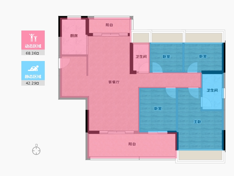 广东省-湛江市-龙湖山庄-99.69-户型库-动静分区