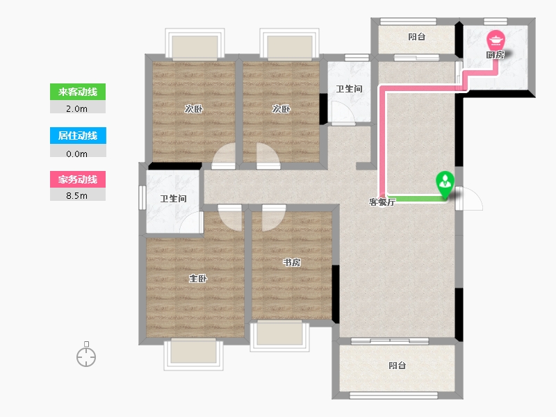 江西省-吉安市-顺泰中央公馆-99.45-户型库-动静线