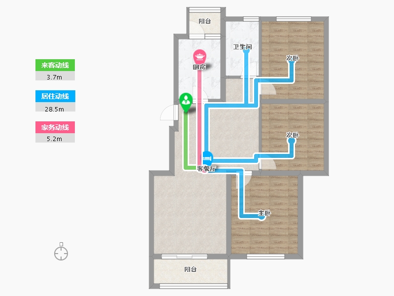 江苏省-扬州市-邗建祥瑞苑-85.07-户型库-动静线