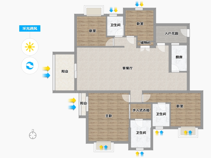 贵州省-铜仁市-中瑞恒泰水上明珠-131.70-户型库-采光通风