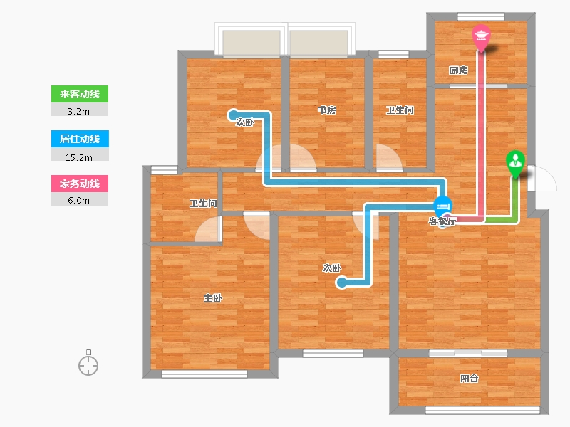 江苏省-扬州市-邗建祥瑞苑-102.77-户型库-动静线