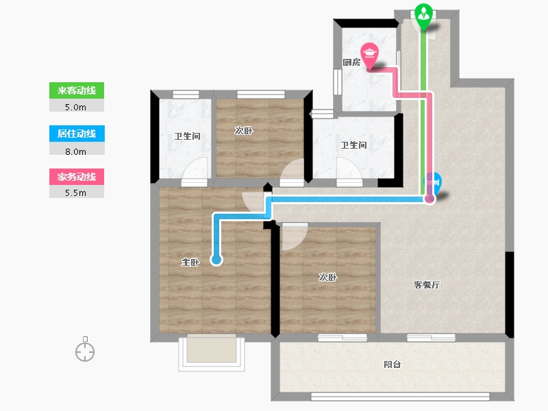 湖北省-宜昌市-金科云玺台-81.60-户型库-动静线