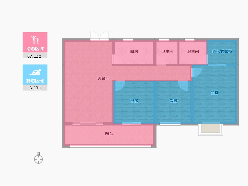 江西省-赣州市-章江回弯-95.64-户型库-动静分区