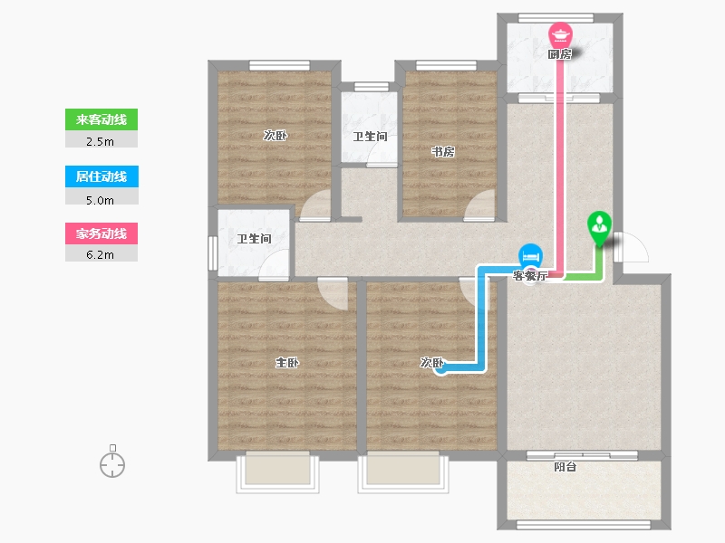 江西省-吉安市-龙汇嘉园-107.77-户型库-动静线