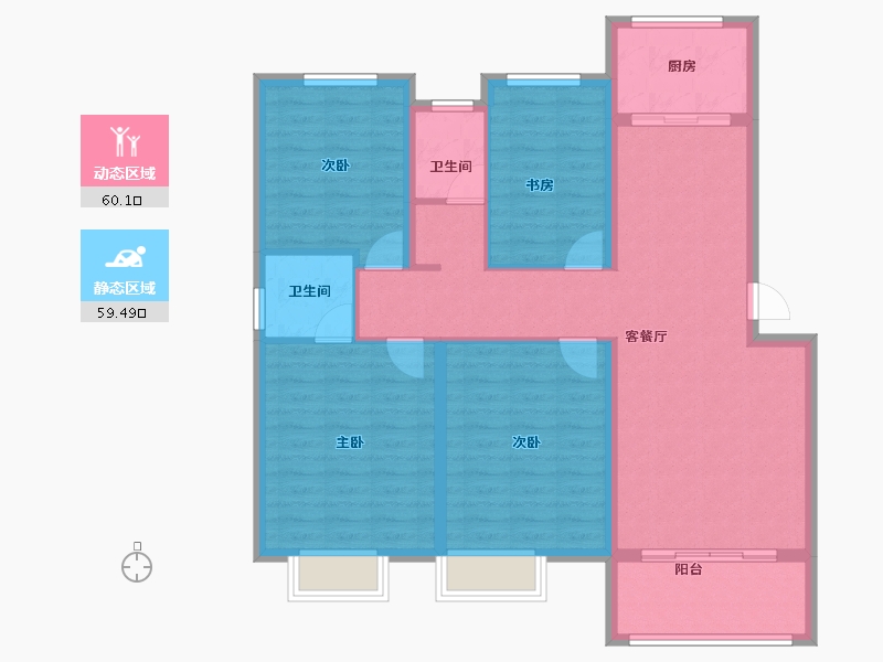 江西省-吉安市-龙汇嘉园-107.77-户型库-动静分区