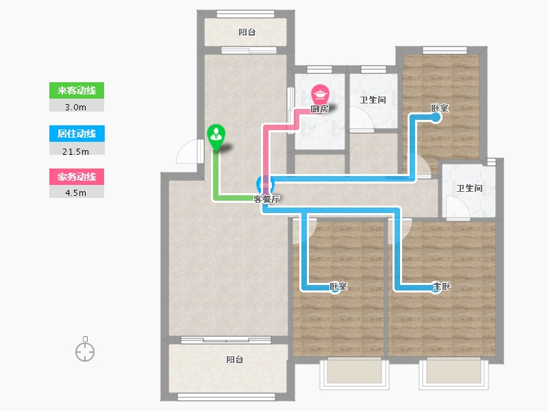 江西省-吉安市-龙汇嘉园-97.57-户型库-动静线