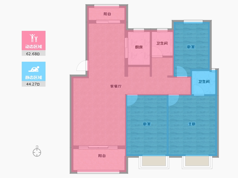 江西省-吉安市-龙汇嘉园-97.57-户型库-动静分区