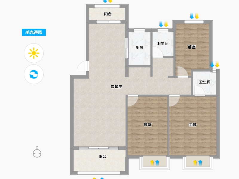 江西省-吉安市-龙汇嘉园-97.57-户型库-采光通风