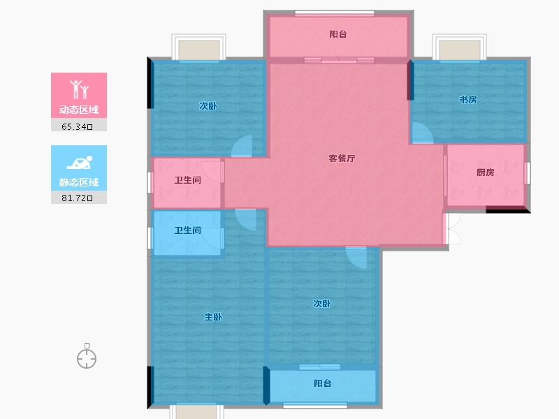 湖北省-黄石市-东方装饰城五期-135.01-户型库-动静分区