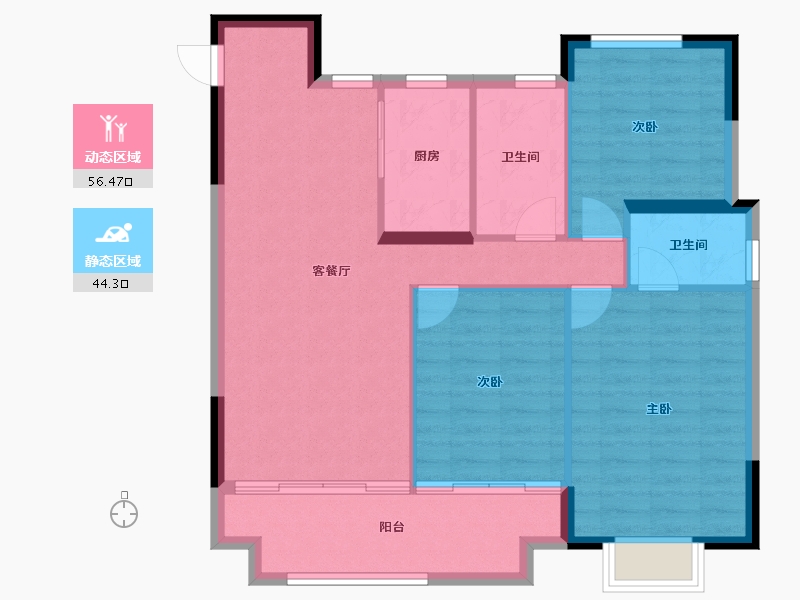 江西省-吉安市-永康未来城-91.94-户型库-动静分区