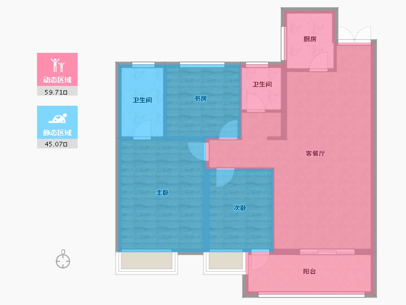 江西省-吉安市-滨江翡翠学府-95.20-户型库-动静分区