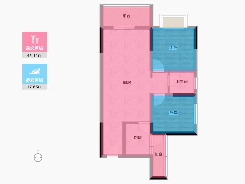 四川省-绵阳市-海珂花郡·南梁府-54.65-户型库-动静分区