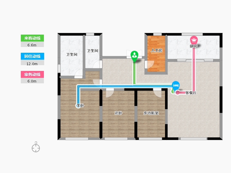 海南省-海口市-​佳元江畔锦御-136.05-户型库-动静线