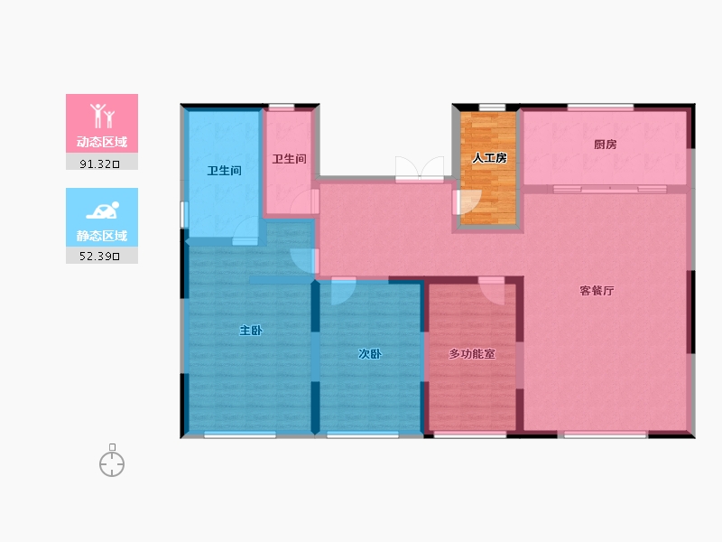 海南省-海口市-​佳元江畔锦御-136.05-户型库-动静分区