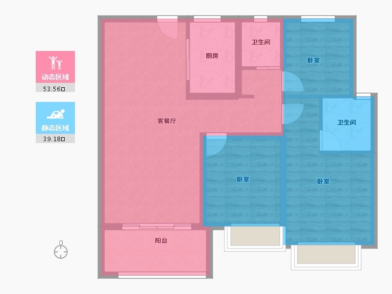 江西省-吉安市-紫金凤凰城二期-82.79-户型库-动静分区