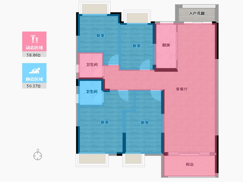 江西省-吉安市-中海川凤凰时代-101.57-户型库-动静分区