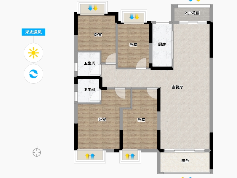 江西省-吉安市-中海川凤凰时代-101.57-户型库-采光通风