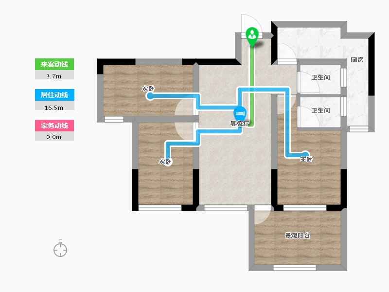 四川省-巴中市-云城书香美邸-66.92-户型库-动静线