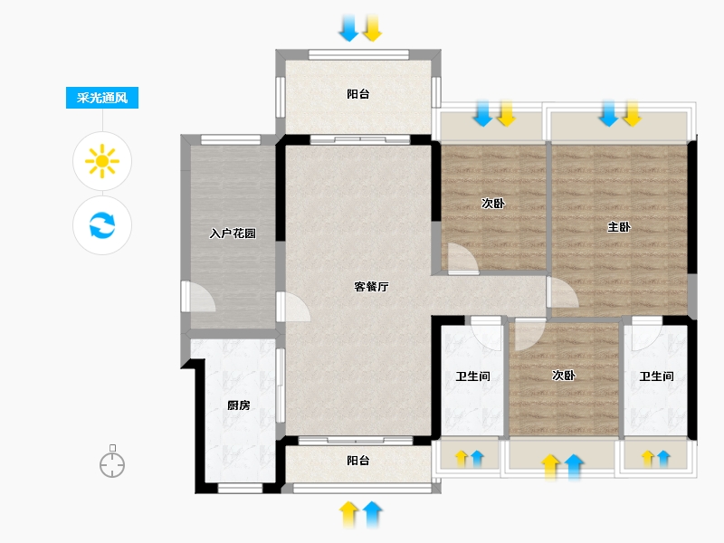 广东省-河源市-兴泰花园-104.00-户型库-采光通风