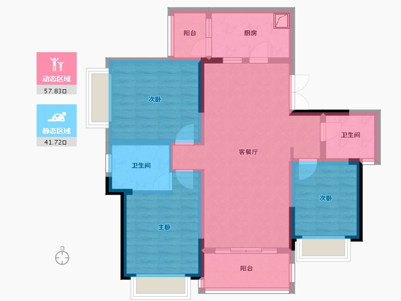 四川省-绵阳市-天正梓江之星-100.00-户型库-动静分区