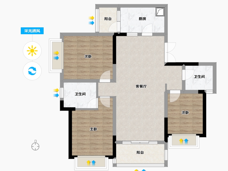 四川省-绵阳市-天正梓江之星-100.00-户型库-采光通风