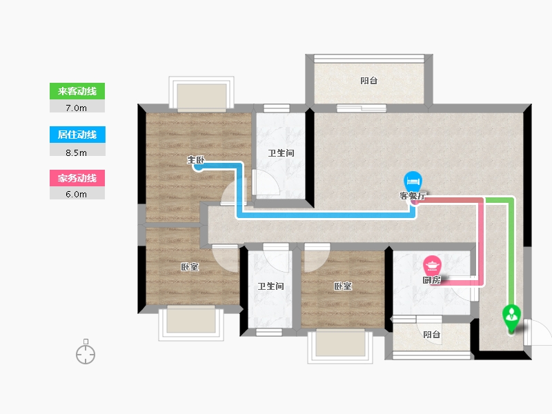 四川省-绵阳市-海珂花郡·南梁府-74.84-户型库-动静线