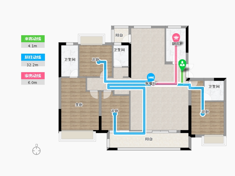 湖南省-岳阳市-海伦堡海悦城-137.71-户型库-动静线