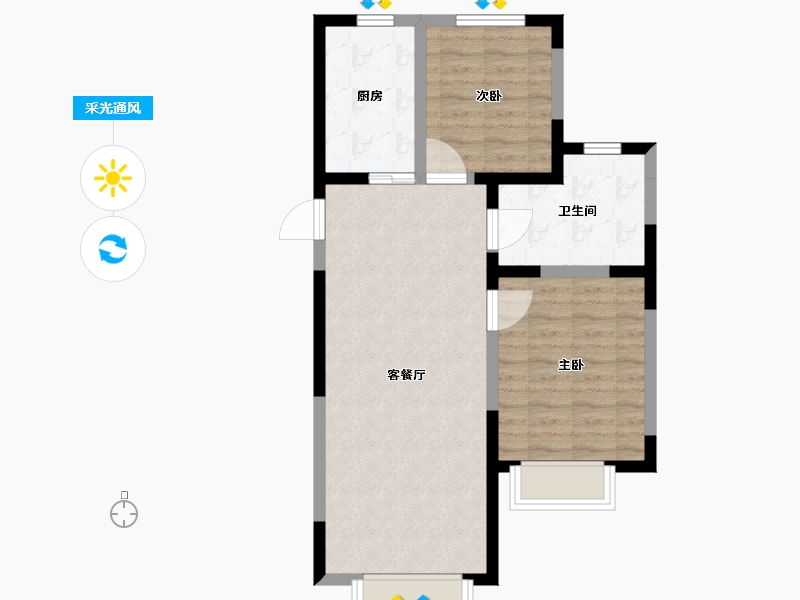 辽宁省-丹东市-学府御景-66.71-户型库-采光通风