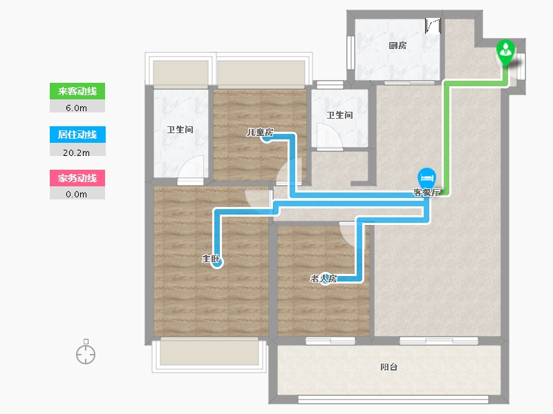 江苏省-扬州市-雅居乐江城雅郡-92.80-户型库-动静线