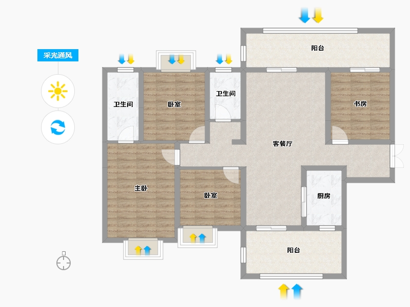 广西壮族自治区-百色市-登高中央公园-129.00-户型库-采光通风