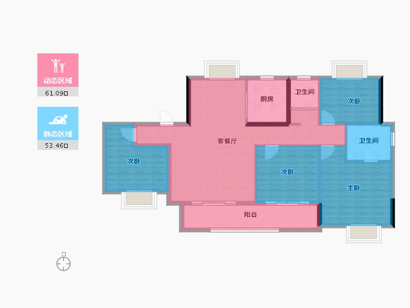 江西省-吉安市-泰和成功郡-103.33-户型库-动静分区