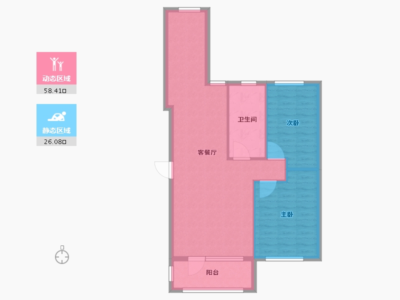 辽宁省-丹东市-学府御景-76.73-户型库-动静分区